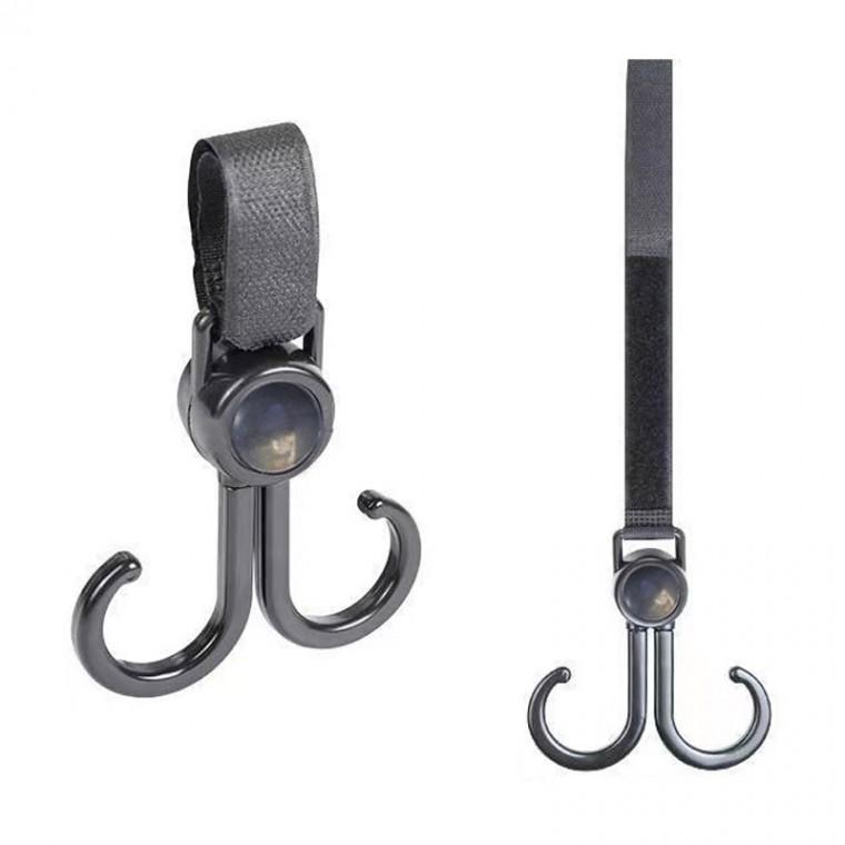 더블 후크 유모차 걸이 찍찍이 가방 고리 DD-12503