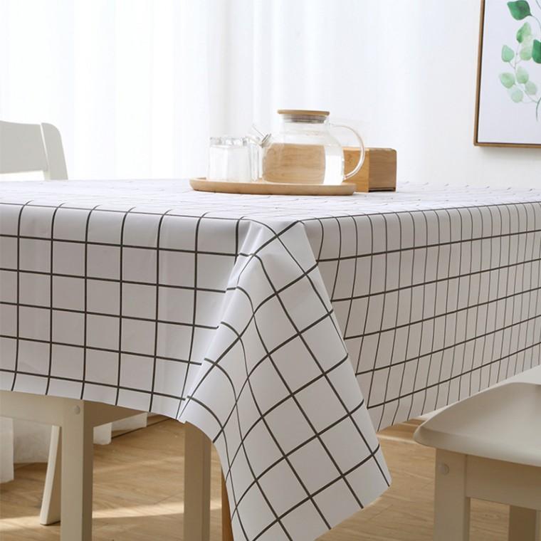 식탁보 사각 체크 방수 테이블보 PEVA 137x90cm RD-11761