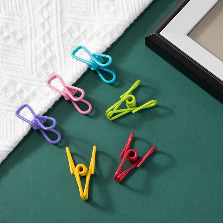 컬러집게 와이어 소품 문구 서류 집게 클립 10P RD-11640