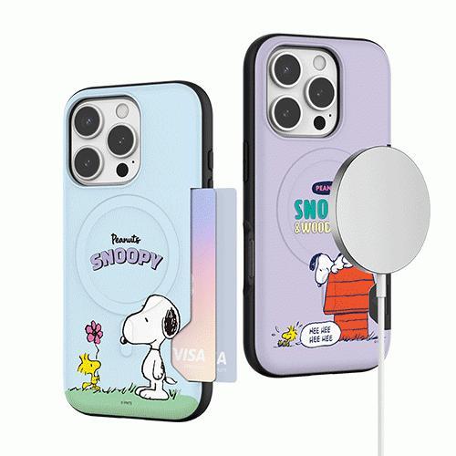 (정품) 스누피 피크닉 투카드 맥세이프 범퍼 케이스 S26 A36 17 16 15 S25 S24 A16