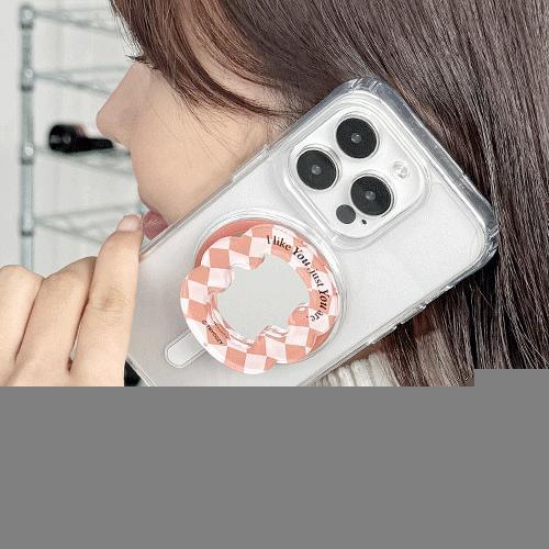 트라이코지 체크 웨이브 미러 투명 맥세이프 스마트톡 (플레이트 포함) 거치 3단 높이 조절 거울 기능