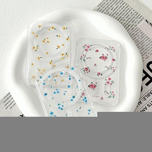 트라이코지 플라워 가든 투명 맥세이프 슬라이드 카드 지갑 카드 3장 수납