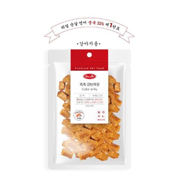 (ABM도매콜) 바우와우 촉촉 큐브육포 연어 300g