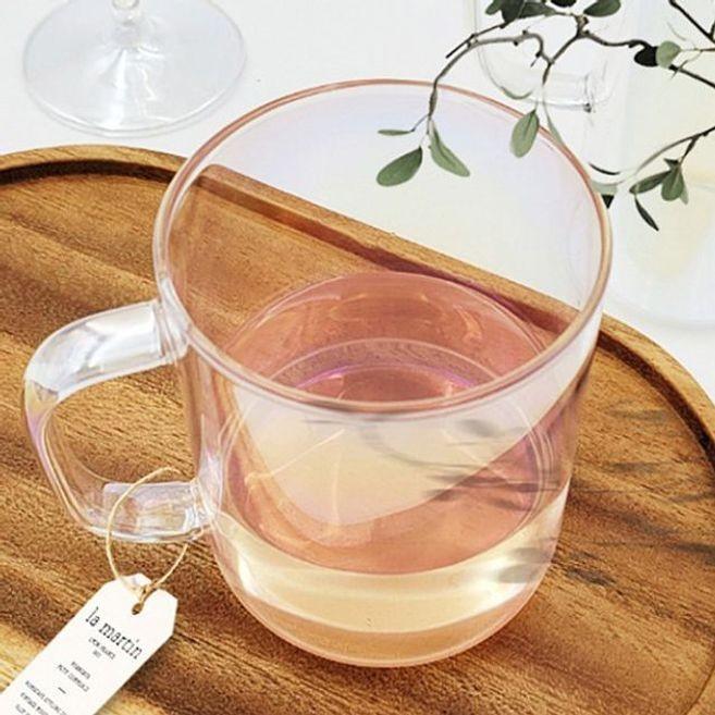오로라 머그컵 내열유리 머그잔 커피잔 물컵 530ml