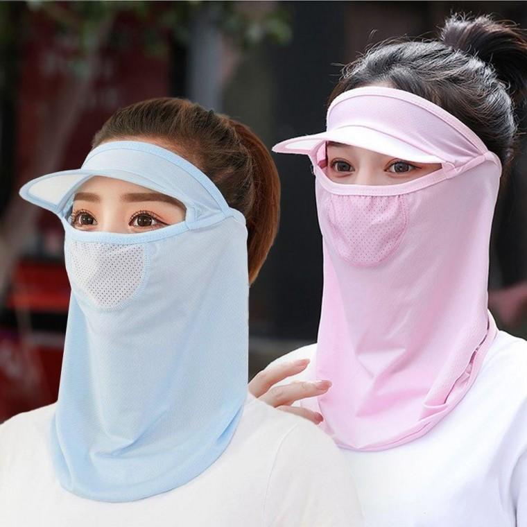 자외선 햇빛 차단 선캡 얼굴 가리개 쿨 마스크 골프 자전거 쿨마스크 스포츠 안면 페이스