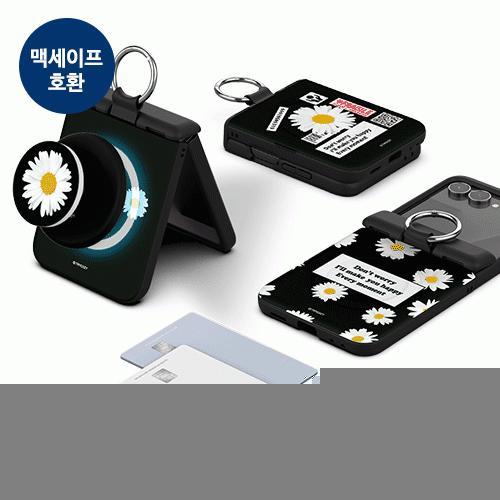 트라이코지 데이지라벨 오토 힌지 보호 마그네틱 카드 도어 범퍼 케이스 갤럭시Z플립7(F766)