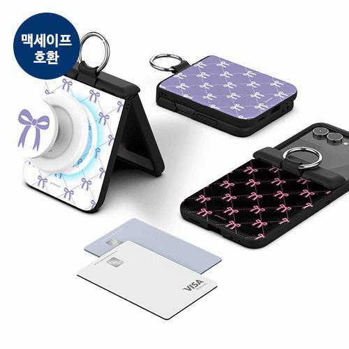 트라이코지 코지 리본 패턴 오토 힌지 보호 마그네틱 카드 도어 범퍼 케이스 갤럭시Z플립7(F766)