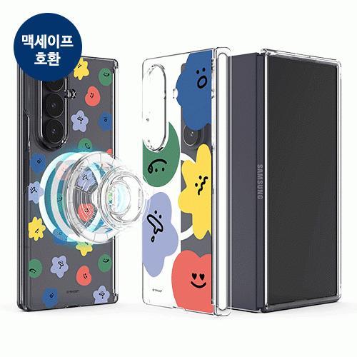 트라이코지 와글와글 패턴 오토 힌지 보호 마그네틱 클리어 하드케이스 갤럭시Z폴드7(F966) 폴드6(F956)