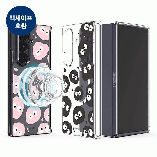트라이코지 몽몽 와글와글 오토 힌지 보호 마그네틱 클리어 하드케이스 갤럭시Z폴드7(F966) 폴드6(F956)
