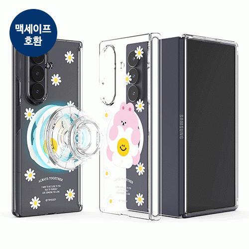 트라이코지 동물 데이지 오토 힌지 보호 마그네틱 클리어 하드케이스 폴드7(F966) 폴드6(F956)