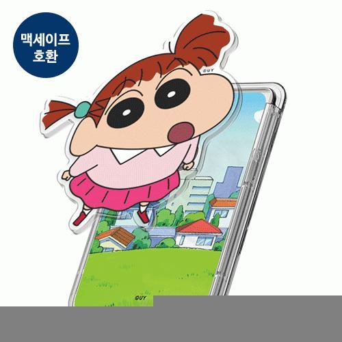 짱구는못말려 짱구와 하늘구경 아크릴 스마트톡 투명 마그네틱 슬라이드 카드지갑 (맥세이프 호환)
