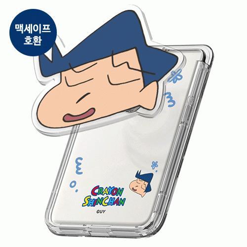 짱구는못말려 짱구와 친구들 아크릴 스마트톡 투명 마그네틱 슬라이드 카드지갑 (맥세이프 호환)