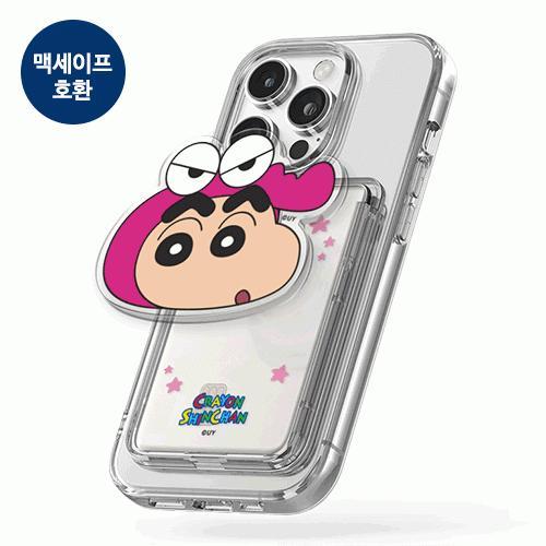 짱구는못말려 캐릭터 6종 아크릴 스마트톡 투명 마그네틱 슬라이드 카드지갑 (맥세이프 호환)