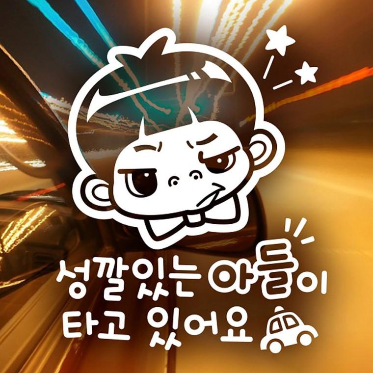성깔있는아들이 반사시트지 자동차스티커