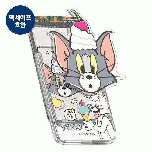 톰과제리 스윗푸드파티 아크릴 스마트톡 투명 마그네틱 슬라이드 카드지갑 (맥세이프 호환)