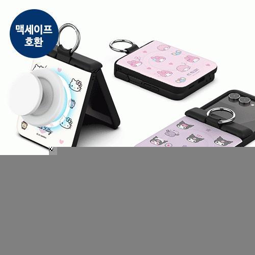 캐릭터즈 러블리패턴 오토 힌지 마그네틱 카드 도어 범퍼 케이스 갤럭시Z플립7(F766)