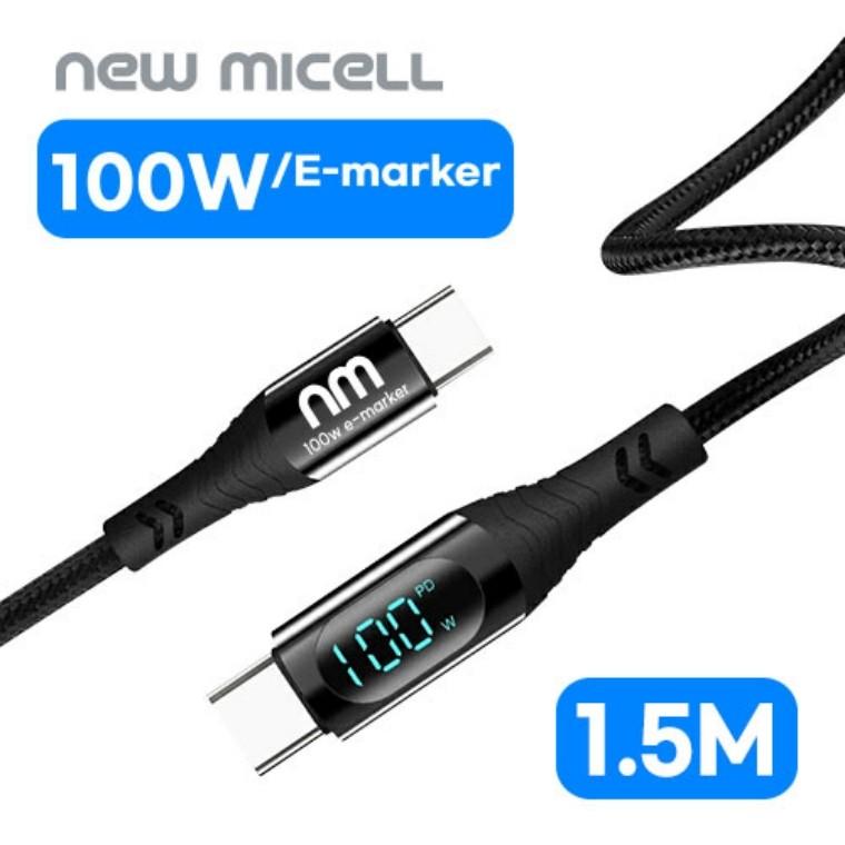 뉴미셀 100W LED 디스플레이 초고속 충전 CTOC 케이블 1.5M