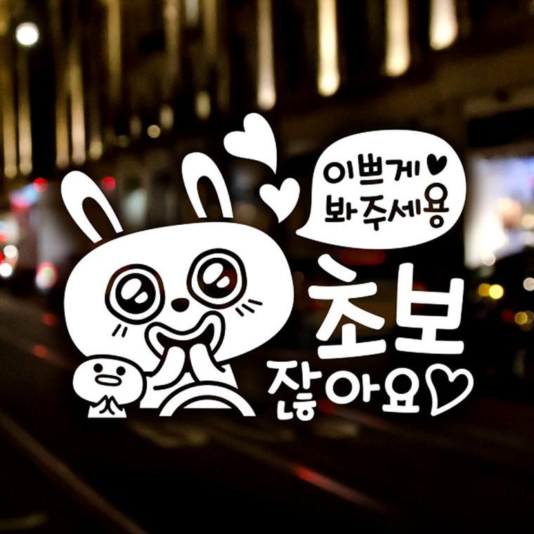 초보잖아요 반사시트지 자동차스티커