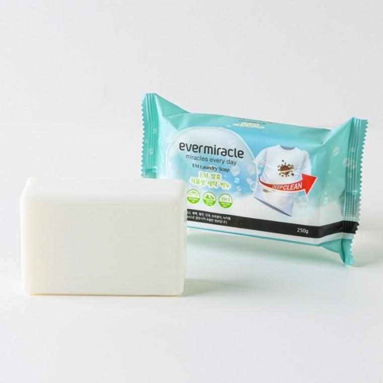EM 세탁비누(250g) 베이비의류 운동화 순식물성 빨래비누 팜오일 이엠발효추출물함유