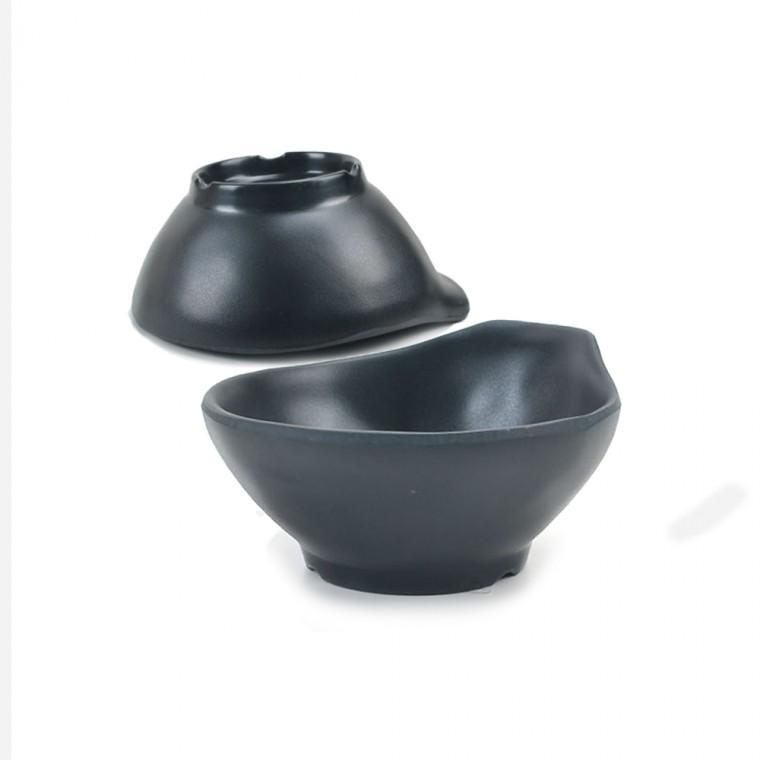 업소 가정용 멜라민 덴다시 손잡이 앞접시 블랙