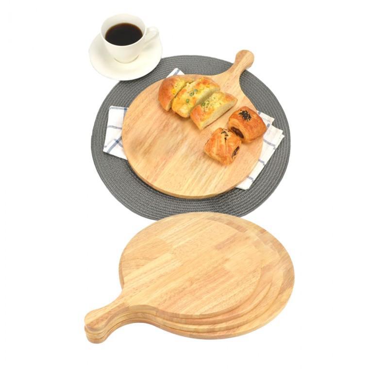 업소용 플레이팅 원형 손잡이 나무도마 빵보드