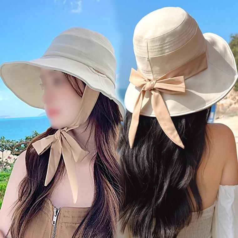 준캡 성인모자 실선뒷리본보넷 돌돌이면모자 썬캡 가림막 여성 여자 모자 버킷햇