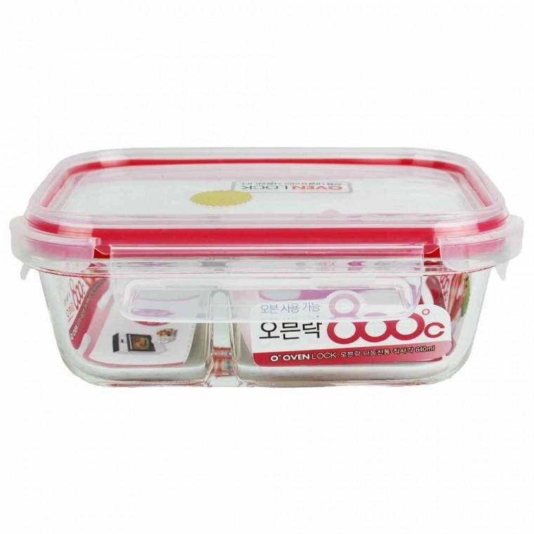오븐락 내열유리 나눔찬통 직사각 640ml 유리용기 전자레인지 오븐용