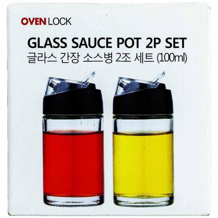 오븐락 글라스 간장 소스병 100ml 2조세트 유리용기