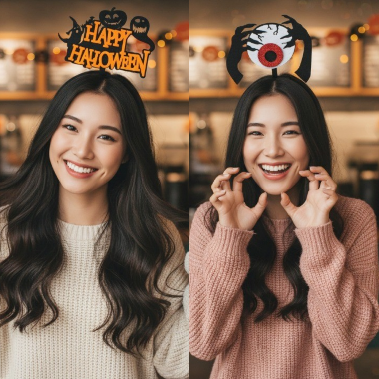 할로윈헤어밴드 마녀머리띠 박쥐눈알 장식 파티코스튬 악세사리
