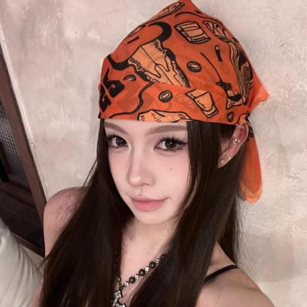 레트로 빈티지  패션 카우보이 손수건 스카프 헤어밴드 페이즐리 봄여름가을 머리띠 등산