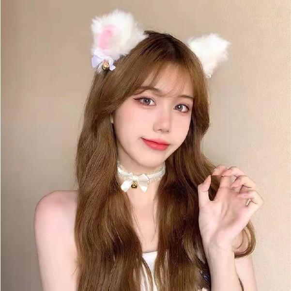할로윈 귀염 섹시 고양이 방울 머리띠 초커 목걸이세트