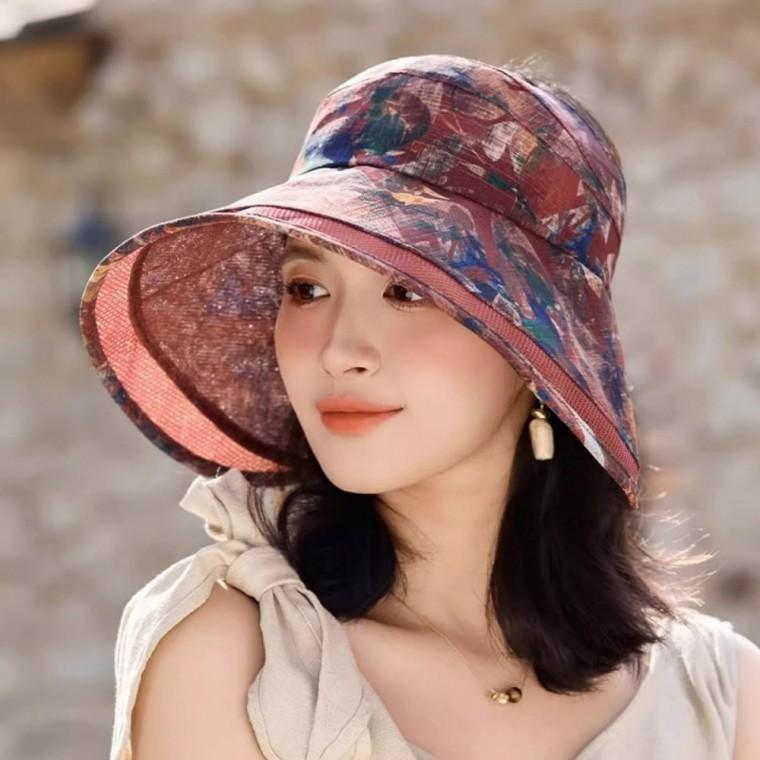 여성 포니테일 메쉬모자 통풍 선캡 휴대용 여행 산책 바닷가 묶음머리 모자