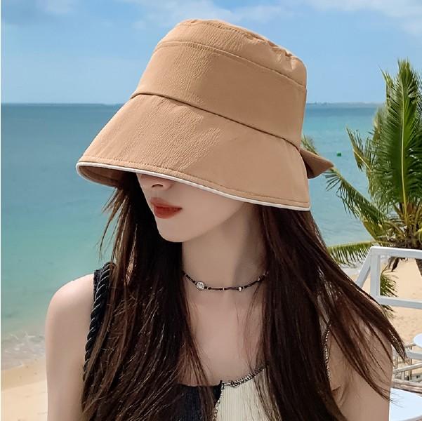 리본 버킷햇/양면벙거지모자/봄여름모자/벙거지모자