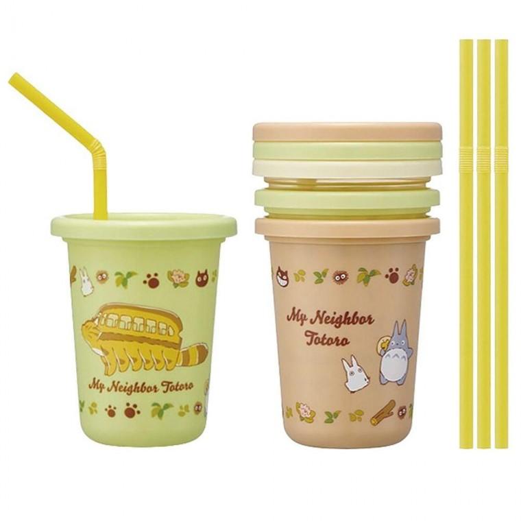 3개 230ml 빨대컵 1세트 토토로버스 텀블러 스트로우