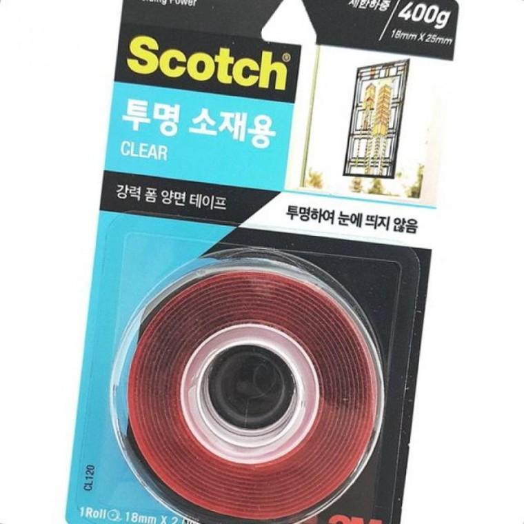 양면테이프투명소재용18mmX2MCL120 폼 강력 3M
