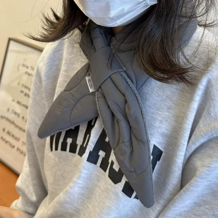 누빔 목도리 경량 패딩 머플러 남녀공용 방한용 보온 퀄팅 넥워머