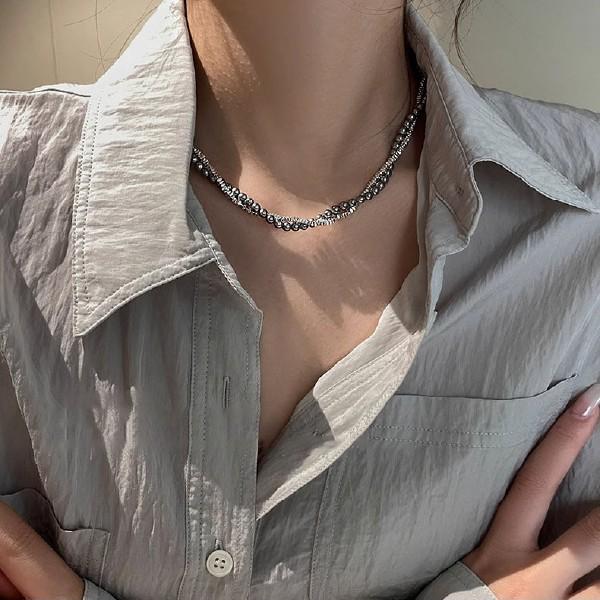 레이어드 두줄 목걸이 패션 포인트 롱 목걸이