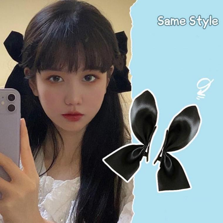 반리본 리본 머리핀 헤어핀 집게핀 2P 지수 옆머리핀