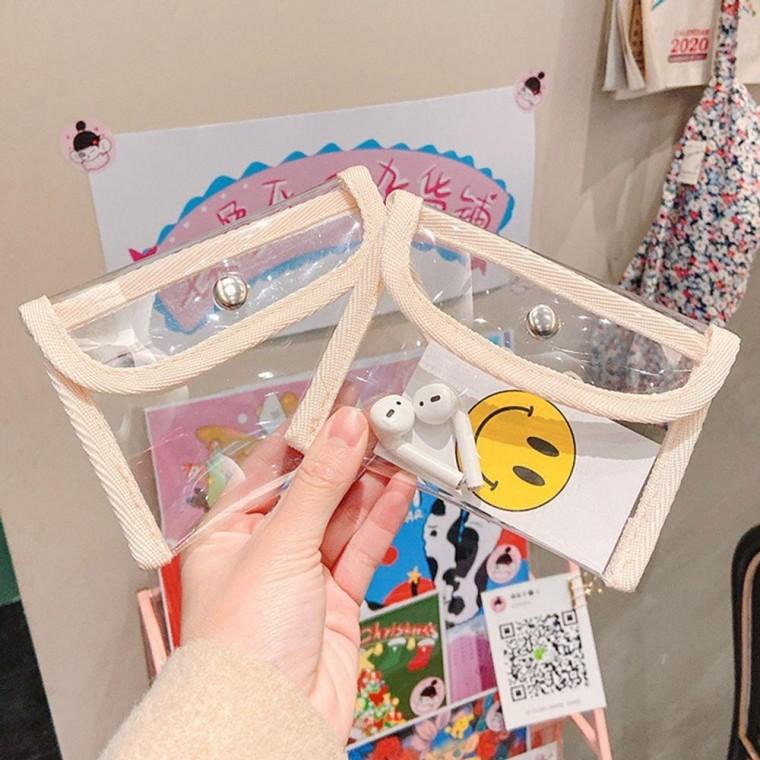 PVC 카드 지갑 홀더 미니 명함함 학생 작은 카트 투명 가벼운