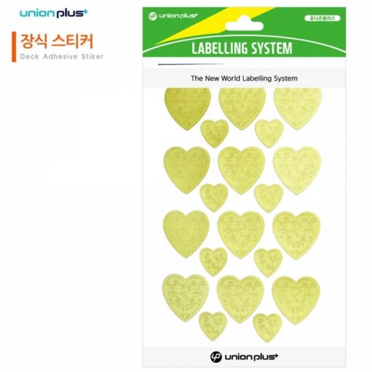 유니온 스티커 장식 (하트) (금) (4매입) (UL-1000-1)