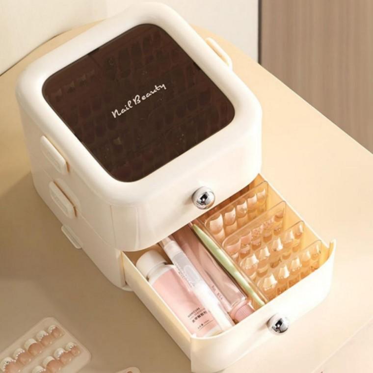 보관함 네일차트판 데스크 페디큐어 소품 정리함 네일아트판 2단 네일 보관함