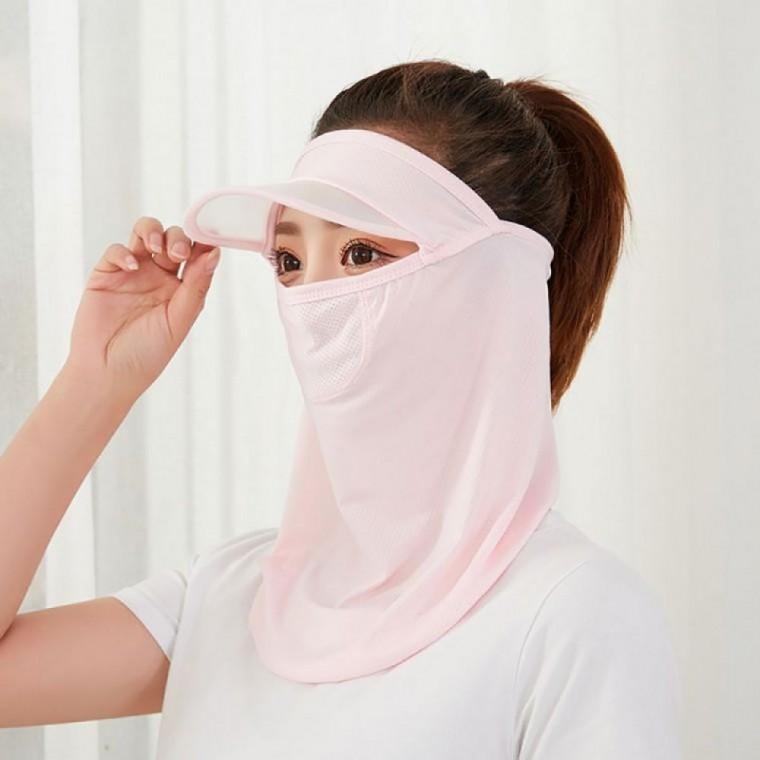 햇빛 차단 안면 레쉬가드 마스크 핑크색 UV 방수 용