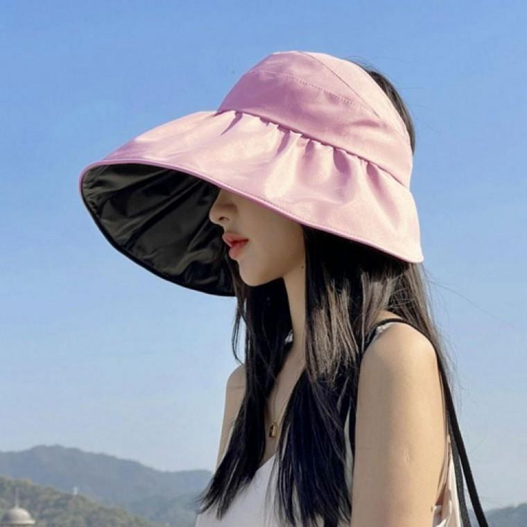 이중 셔링 여자 벙거지 핑크 모자 캡 여름 썬햇