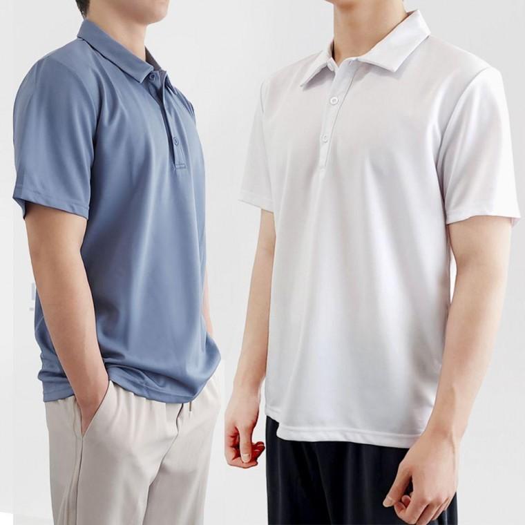 무지반팔티 무지 여름 반팔티 쿨링티셔츠 시원한티셔츠 오버핏반팔 두꺼운 카라 카라티 남자