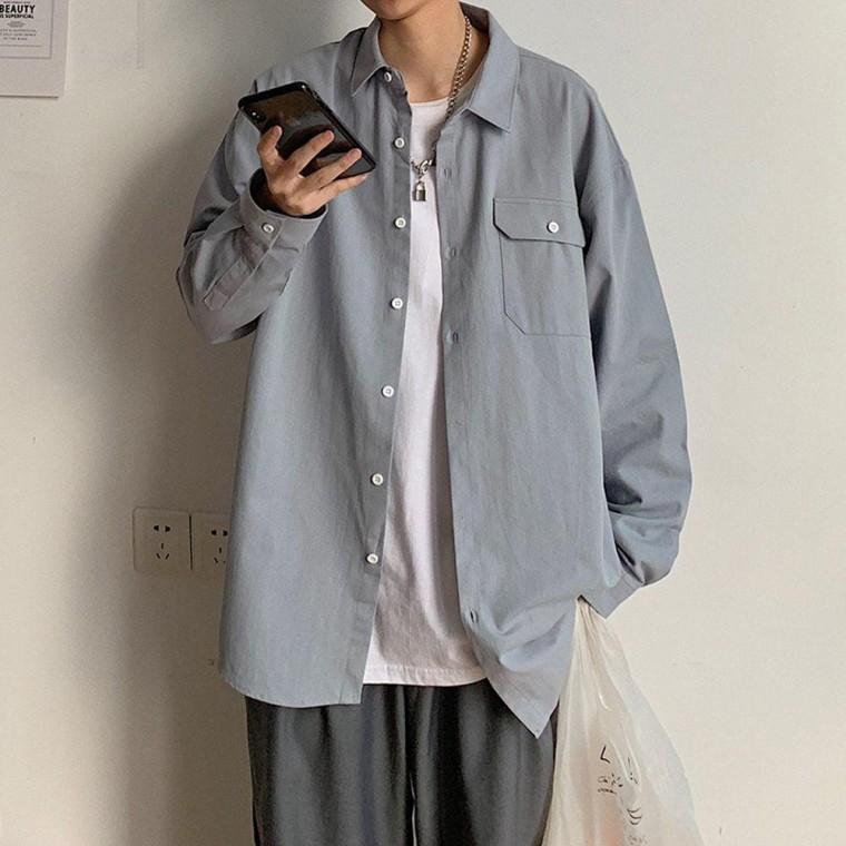 원포켓 오버핏 셔츠 남자가을남방 여자 남자봄남방 봄 남자 오버핏셔츠 가을 남방 캐주얼