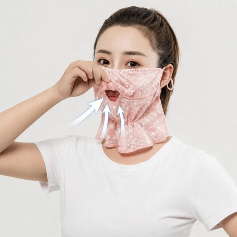 HS쿨링 레이스 자외선 차단 마스크 페이스가드 귀걸이형 페이스 마스크
