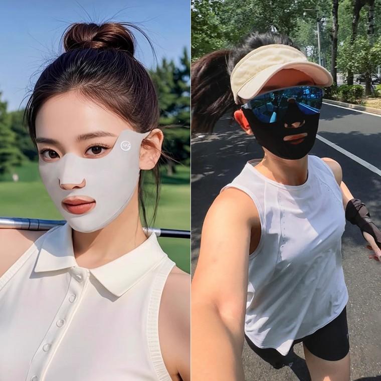 [개미물류] UV차단페이스커버 시원한 러닝 얼굴 마스크 눈밑 햇빛가리개 여름 스포츠 쿨 골프패치 여성