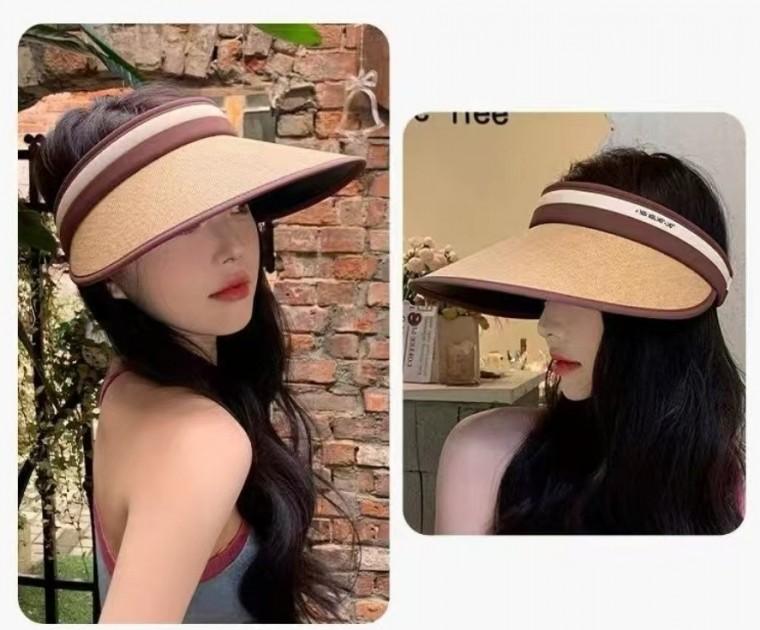 [인기템]라피아 썬캡 라탄 모자 여름 햇빛차단 모자 자외선차단 돌돌이 여름 햇빛가리개 라피아햇