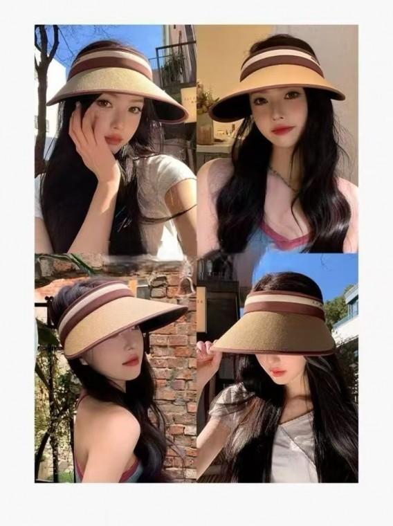 홍대온니-라피아햇 라탄 썬캡 모자 라피아 여름 햇빛차단 모자 자외선차단 돌돌이 여름 햇빛가리개