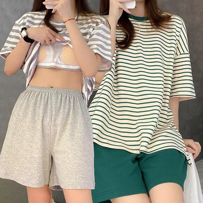 캡내장 엣이지 홈웨어 세트 반팔 잠옷